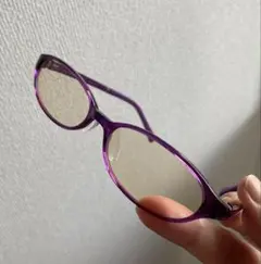 Jins紫色オーバル型ブルーライトカットメガネ