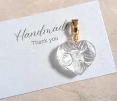 【14kgf】　天然石　めがね留め　ペンダントトップ　カービング