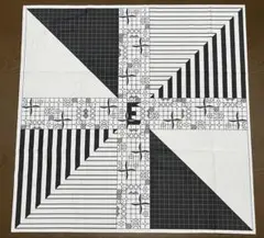 風呂敷　幾何学模様　モノクロ　70×70㎝　大判風呂敷　モノトーン