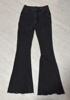 【SHEIN】フレアデニムパンツ ブラック Sサイズ