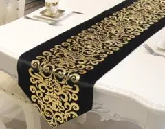 欧風 テーブルランナー レトロ シンプル モダン スタイル おしゃれ 180 黒のサムネイル