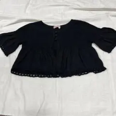 美品　nicole 半袖 ニット カーディガン ブラックのサムネイル