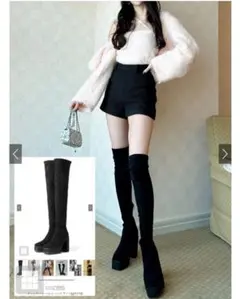 チャンキーヒールニーハイブーツ[gd1174]