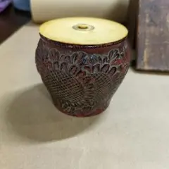 鎌倉彫り彫漆 棗 茶道具 工芸品　古道具のサムネイル