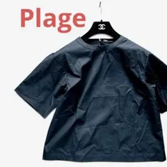 【Plageプラージュ】濃紺ネイビー半袖シャツブラウスシンプルトップスコットンのサムネイル
