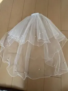 ウェディングベール ホワイト パール装飾