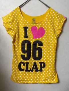 #4733 clap WMサイズ イエロー ドット柄 半袖Tシャツのサムネイル