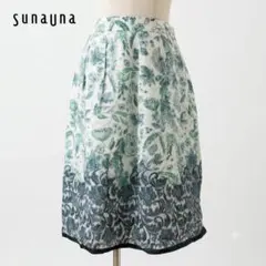 美品 SunaUna スーナウーナ 花柄フレアスカート 38 M 日本製 春夏のサムネイル