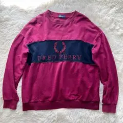 希少色 フレッドペリー センターロゴ刺繡 スウェット トレーナー Mのサムネイル