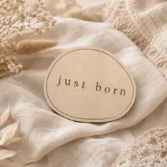木製 Just Born カード 月齢フォト 記念日　ジャストボーン