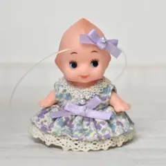 ドール服　花柄　薄紫　2614