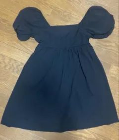 SHEIN パフスリーブ ミニワンピース ブラック S