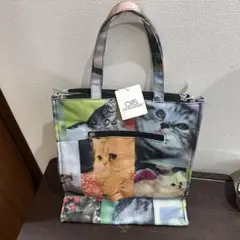 O.F.S. 猫プリント トートバッグ 高さ約30㎝横幅約28㎝マチ約10㎝