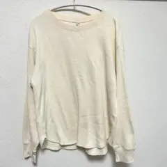 ユニクロ　ワッフルT 長袖　アイボリー