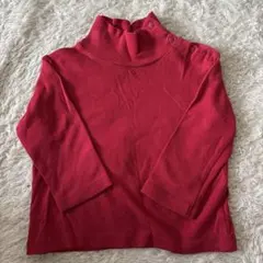 ユニクロ　赤　ハイネック　長袖Ｔシャツ　カットソー　80センチ