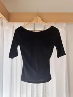 【Rustal】バックオープンリブTシャツ