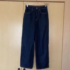 グローバルワーク☆ダークブルーワイドレッグデニムパンツ
