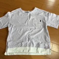 重ね着風　Tシャツ　薄紫　150