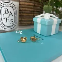 極美品✨ 箱✨ ティファニー ピアス 両耳 ビーン AU750 ゴールド ブルー 極美品✨ 箱✨ ティファニー ピアス 両耳 ビーン AU750 ゴールド