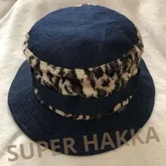 SUPER HAKKA《バケットハット》デニム レオパード柄