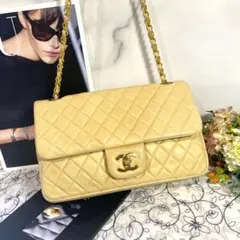 CHANEL シャネル【美品】ビンテージ ターンロックマトラッセ ベージュのサムネイル
