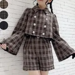 axes femme POETIQUEダブルボタンベルスリーブジャケット　M