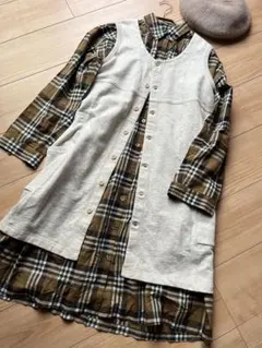 新品　タグ付き　ベスト　コットン　綿素材　アイボリー　ナチュラル