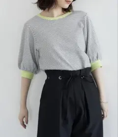 SUGAR SPOON カラーリブボーダー　Tシャツ　カットソー