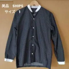 BATEAUX DE SHIPS ブラック ドット柄 メンズシャツ　サイズ　1