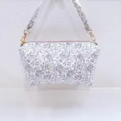 【SALE】リバティ　タナローン　持ち手付きポーチ(中)