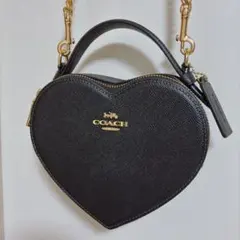 상태좋음 COACH 하트 숄더백 블랙 체인 블랙