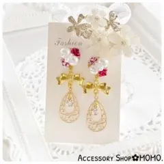キラキラ♡ラメ入りストーン・:*ビジューピアス＆イヤーカフ