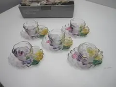 P337★曽我硝子 ぶどうカップ＆ソーサー GREEN GARDEN★未使用品