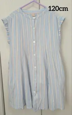 【petit main】 ノースリーブシャツワンピース 120cm