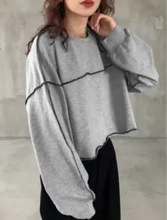 【美品✨】グレー 長袖 Tシャツ カジュアル