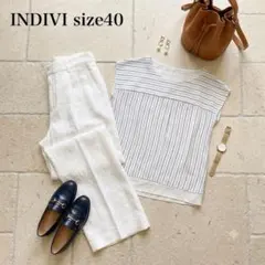 週末限定セール美品⭐︎INDIVI ストライプブラウス サイズ40のサムネイル