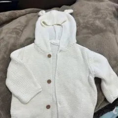 next フード付きカーディガン 3-6ヶ月 ホワイト