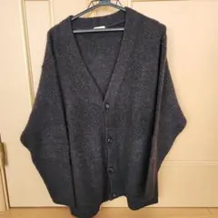 GUダークグレー カーディガン オープンフロント