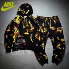 Mサイズ】Nikeセットアップ 黒黄 裏起毛 ライトレモンツイスト 