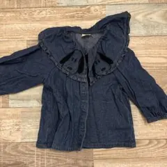 petit main デニムスヌーピー刺繍シャツ 80