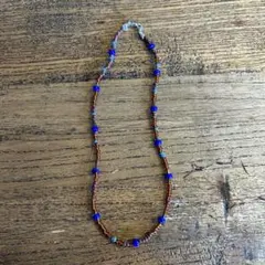 ハンドメイド ネックレス 茶色系
