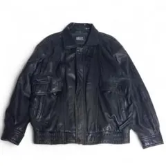 フライトジャケット 羊革 レザー 短丈 キルティング LL 黒 ヴィンテージ 黒