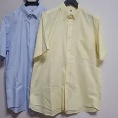 UNIQLO 半袖シャツ 2枚セット XL 水色・黄色