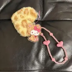 サンリオ　ギャルクマ　キティ　ストラップ　ヒョウ柄