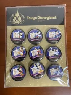 ディズニーランド　20周年　缶バッジセット　ミッキー　ミッキーマウス