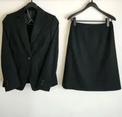 エヌライン　レディース　スカートスーツ　ブラック　シルク　ストレッチ
