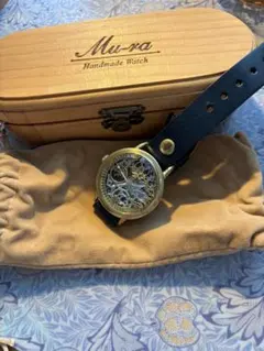 【希少・ハンドメイド】MU-RA（ムーラ） 手巻き スクエア スケルトン MU-RA（ムーラ） 日本製 腕時計 手巻き メンズ ユニセックス