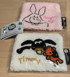 ひつじのショーン もこもこスクエアポーチ ティミー　 いたずらブタ