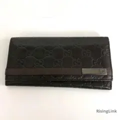 GUCCI グッチ シマレザー 長財布 GG柄 ブラック 二つ折り