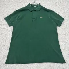 【希少】70's ラコステ フランス製 ビンテージ 半袖 ポロシャツ 緑 XL